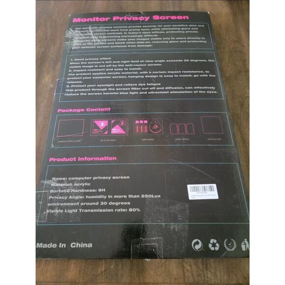 Computer Privacy Screen Filter 24" Hanging Privacy Screen Protector by Gudteke - Picture 7 of 7